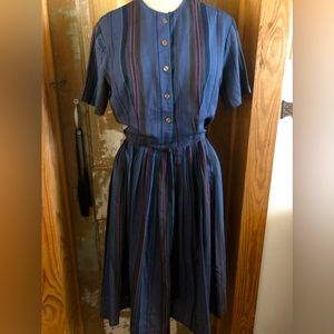1950-60 Striped Shirtwaist Dress
